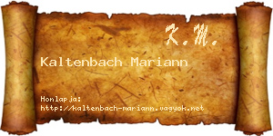 Kaltenbach Mariann névjegykártya